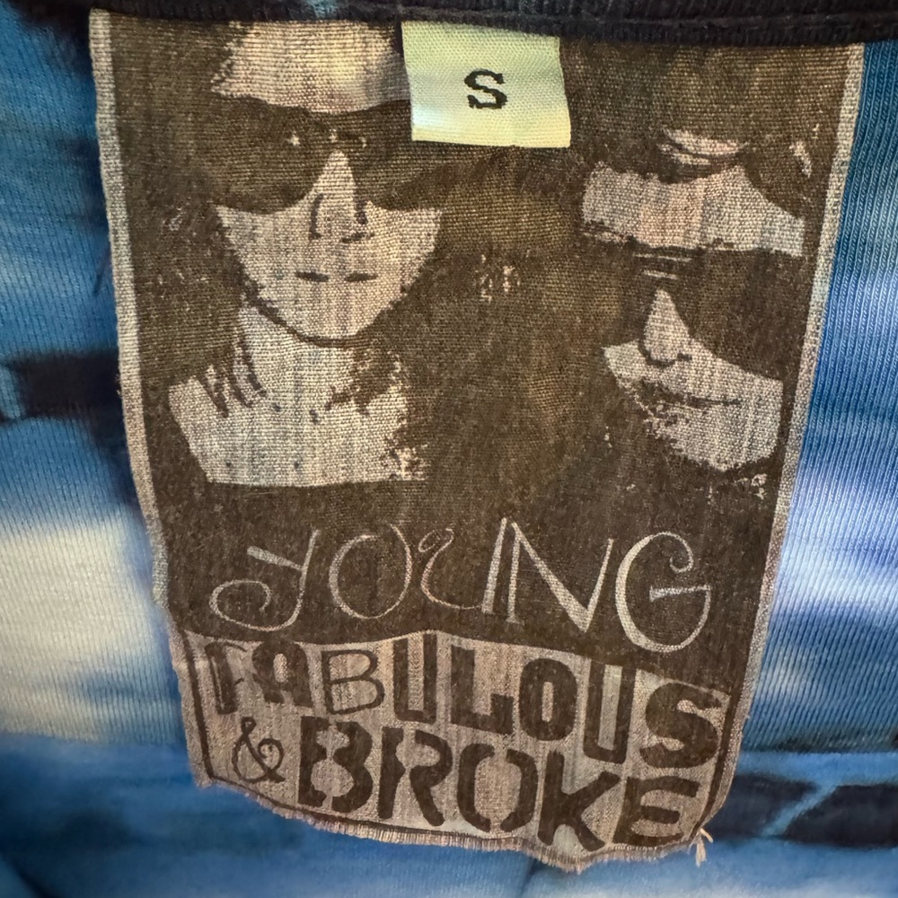 Young Fabulous and Broke Blue Tie Dye Malik Romper Size Small - Picture 2 of 2